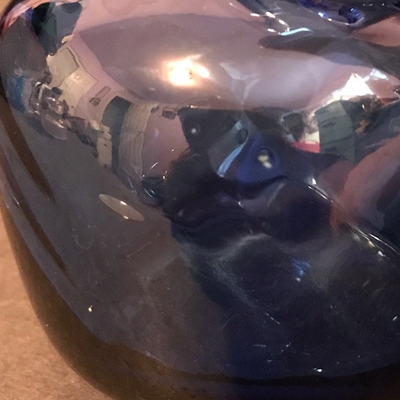 Cobalt Blue Art Glass Round Ruffled Handkerchief Style Small Bud Vase - Picture 8 of 8